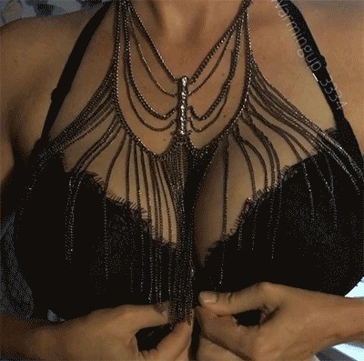 Sexy black bra opens