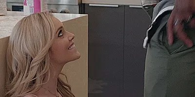 The big cock makes the blonde girl giddy