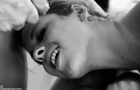 Lots of sperm on the smiling face