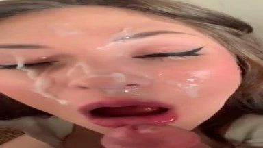 Amazing blowjob with facial by beautiful babe